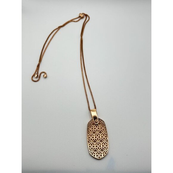 Kendra Scott Filigree Pendant Necklace - Rose Gold Tone - Picture 7 of 10